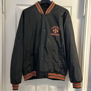 Hardcore Choppers Motorcycle Steve and‎ Barry Black Large Jacket Vintage 90s!